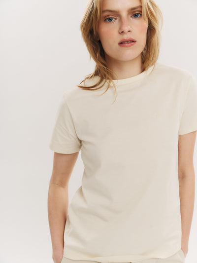 Elfreda embroidery tee - Creme