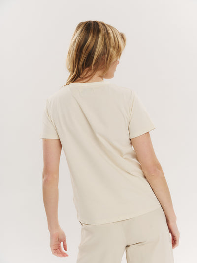 Elfreda embroidery tee - Creme