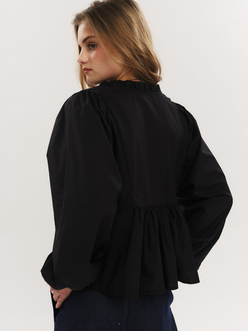Ruby Button Blouse - Black