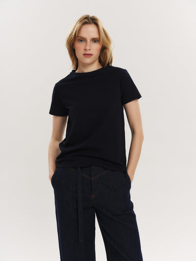 Elfreda embroidery tee - Navy