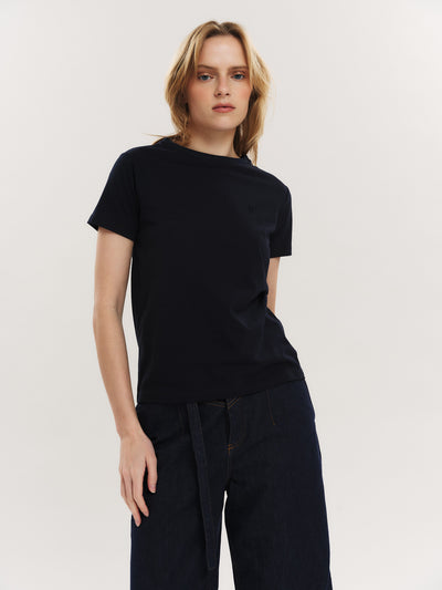 Elfreda embroidery tee - Navy