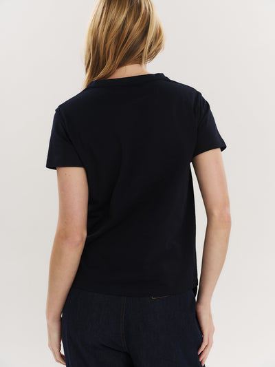 Elfreda embroidery tee - Navy