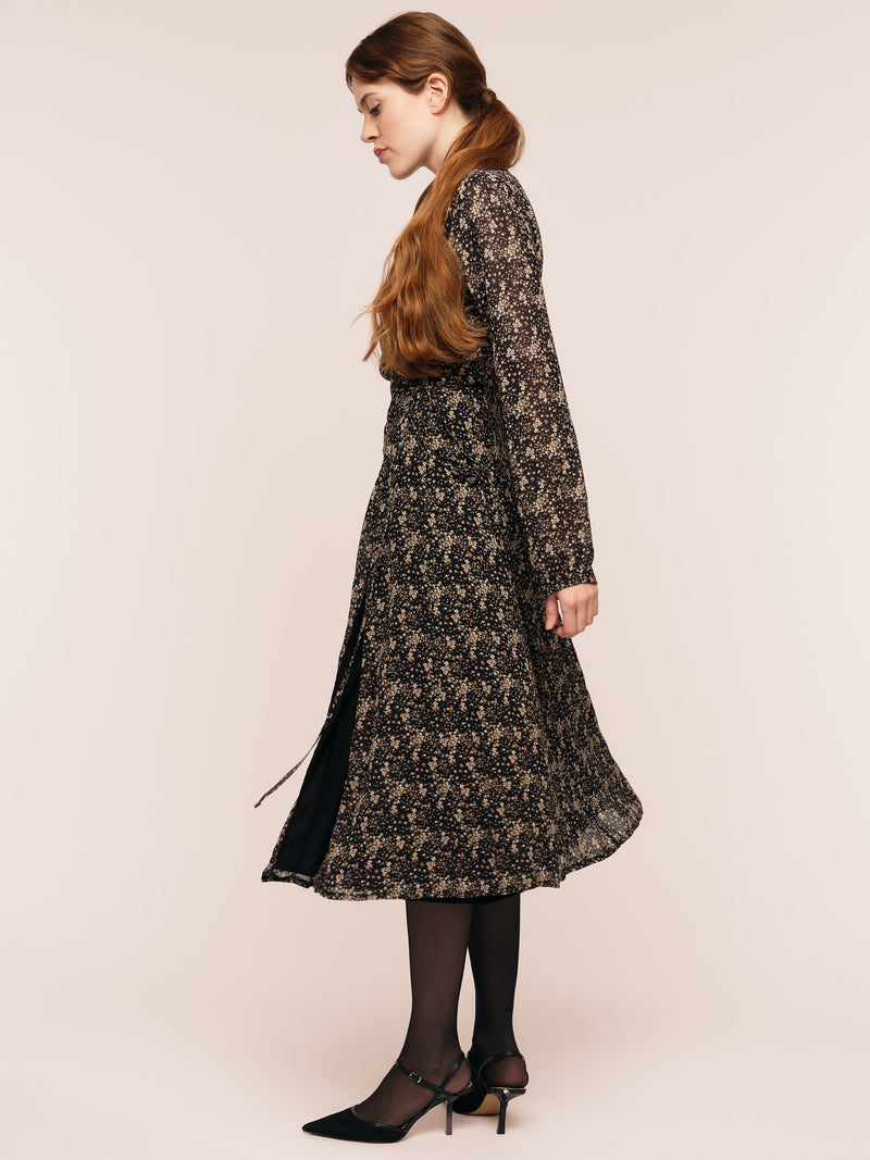 Estelle Wrap Dress - Brown Wild Flower
