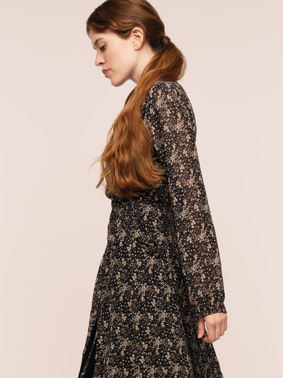 Estelle Wrap Dress - Brown Wild Flower