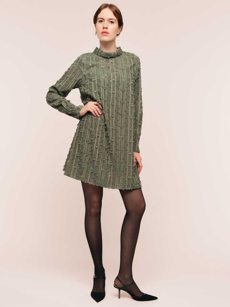 Julia Mock Neck Dress - Frosted Green