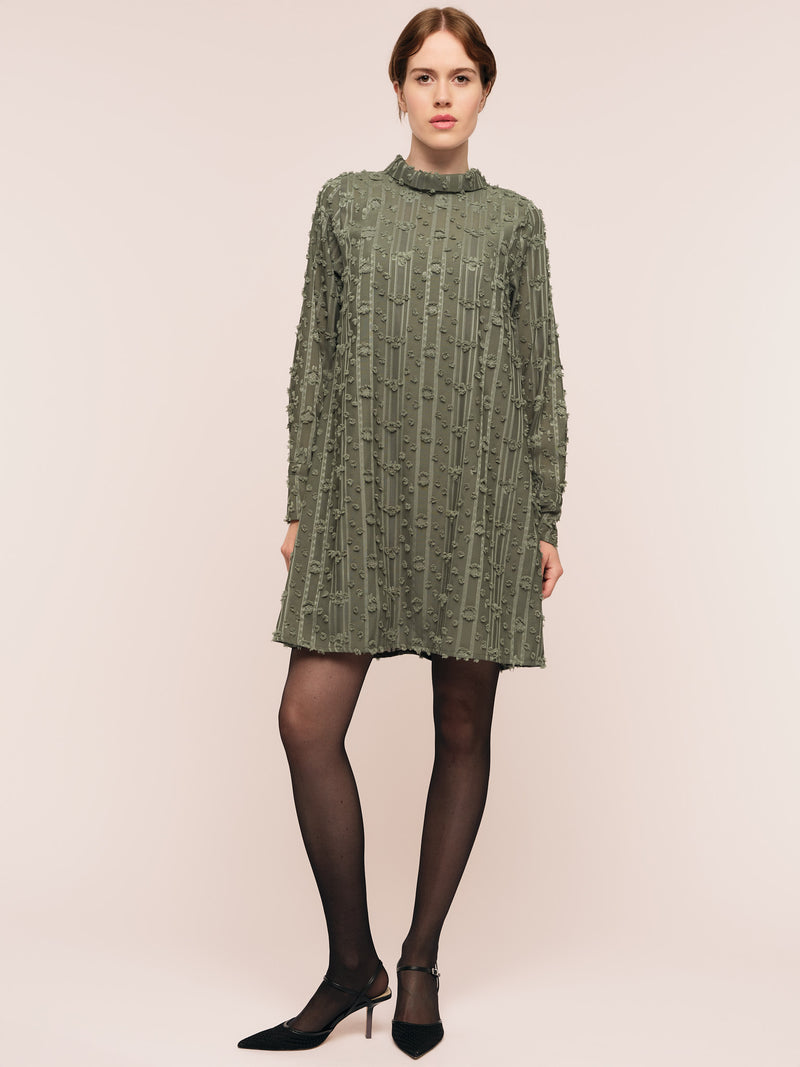 Julia Mock Neck Dress - Frosted Green