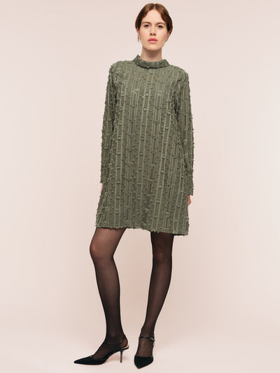 Julia Mock Neck Dress - Frosted Green