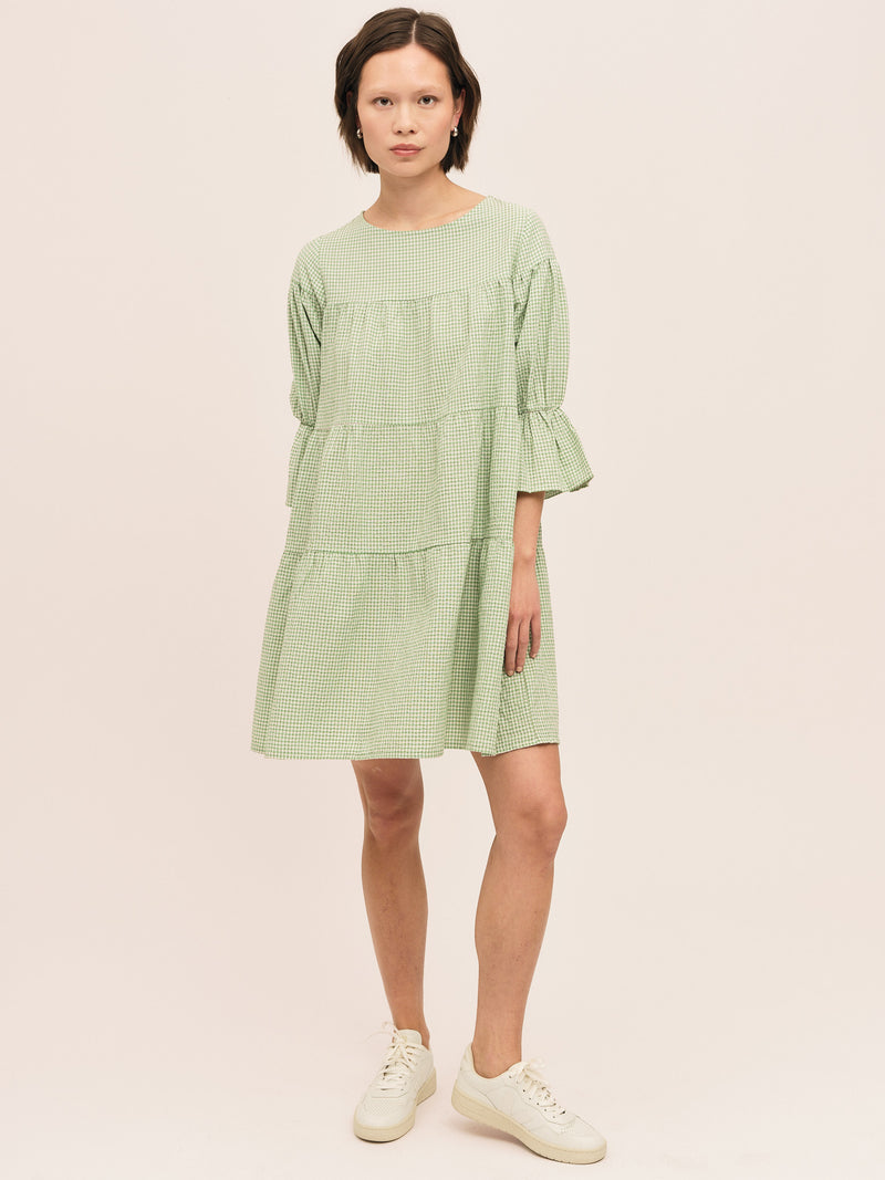 Indiana Dress - Green/ White