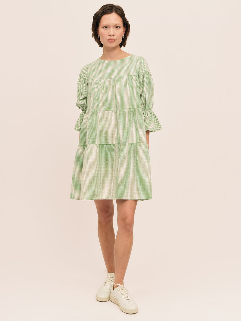 Indiana Dress - Green/ White