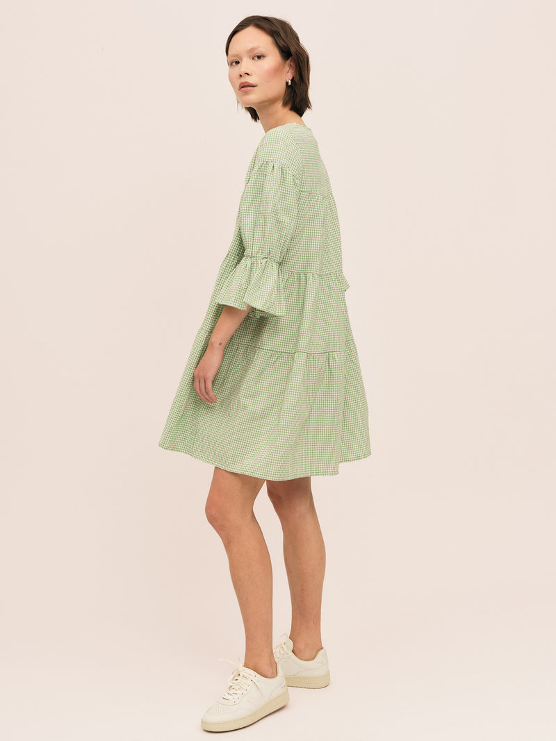 Indiana Dress - Green/ White