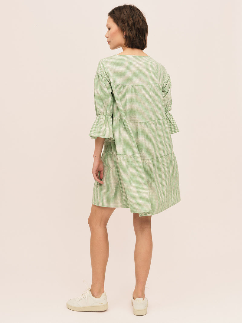 Indiana Dress - Green/ White