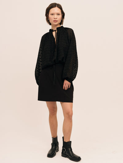 Mimosa Split Blouse - Black
