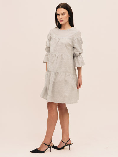 Mai Dress - Anthracite Stripe