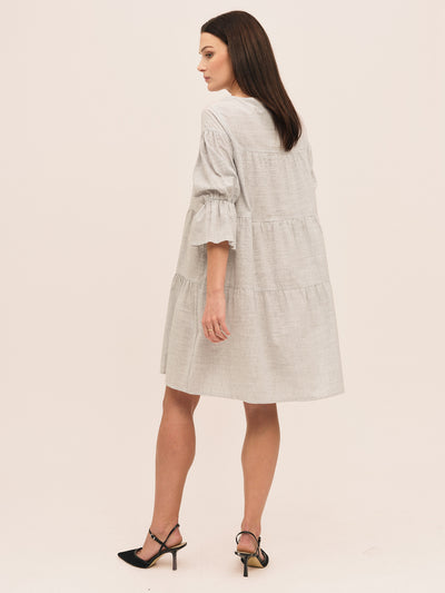 Mai Dress - Anthracite Stripe