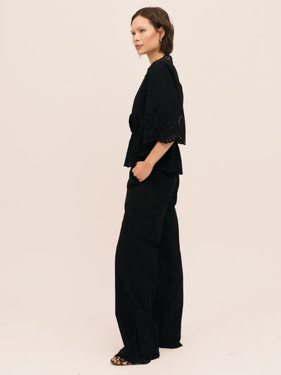 Bea V Neck Blouse - Black