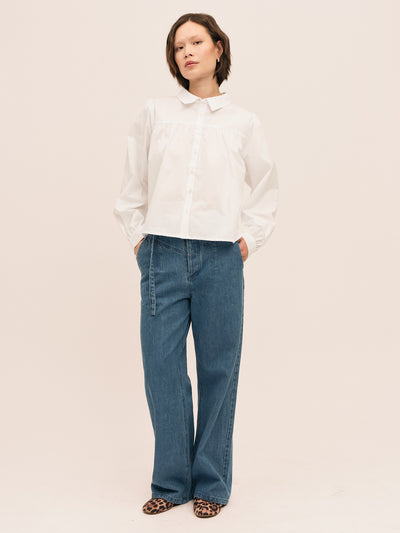 Peyton Button Blouse - Optical White