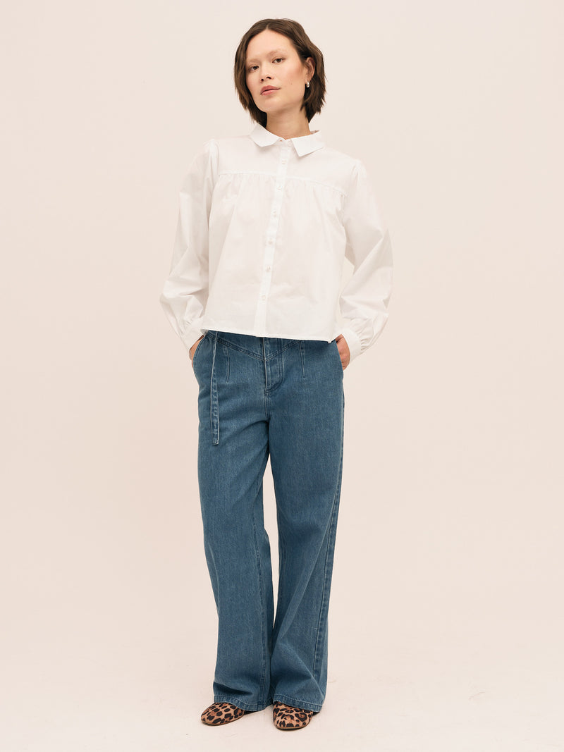 Peyton Button Blouse - Optical White