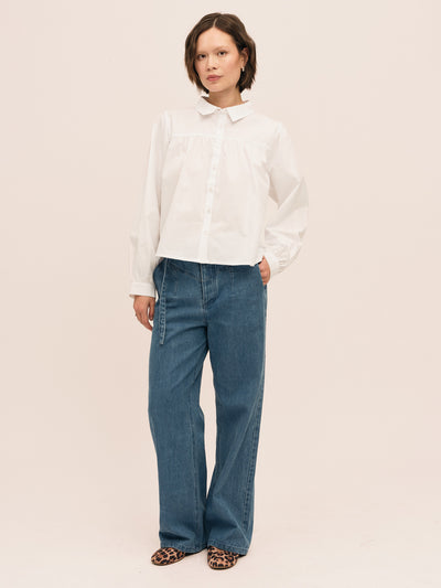 Peyton Button Blouse - Optical White
