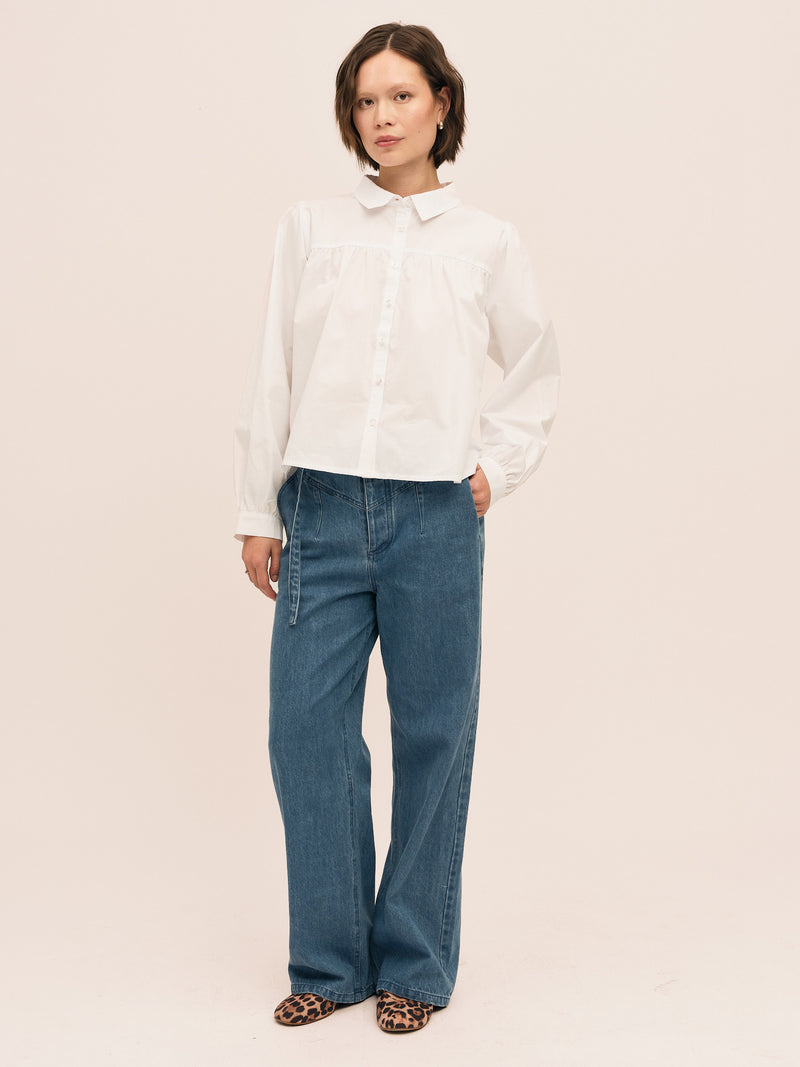 Peyton Button Blouse - Optical White