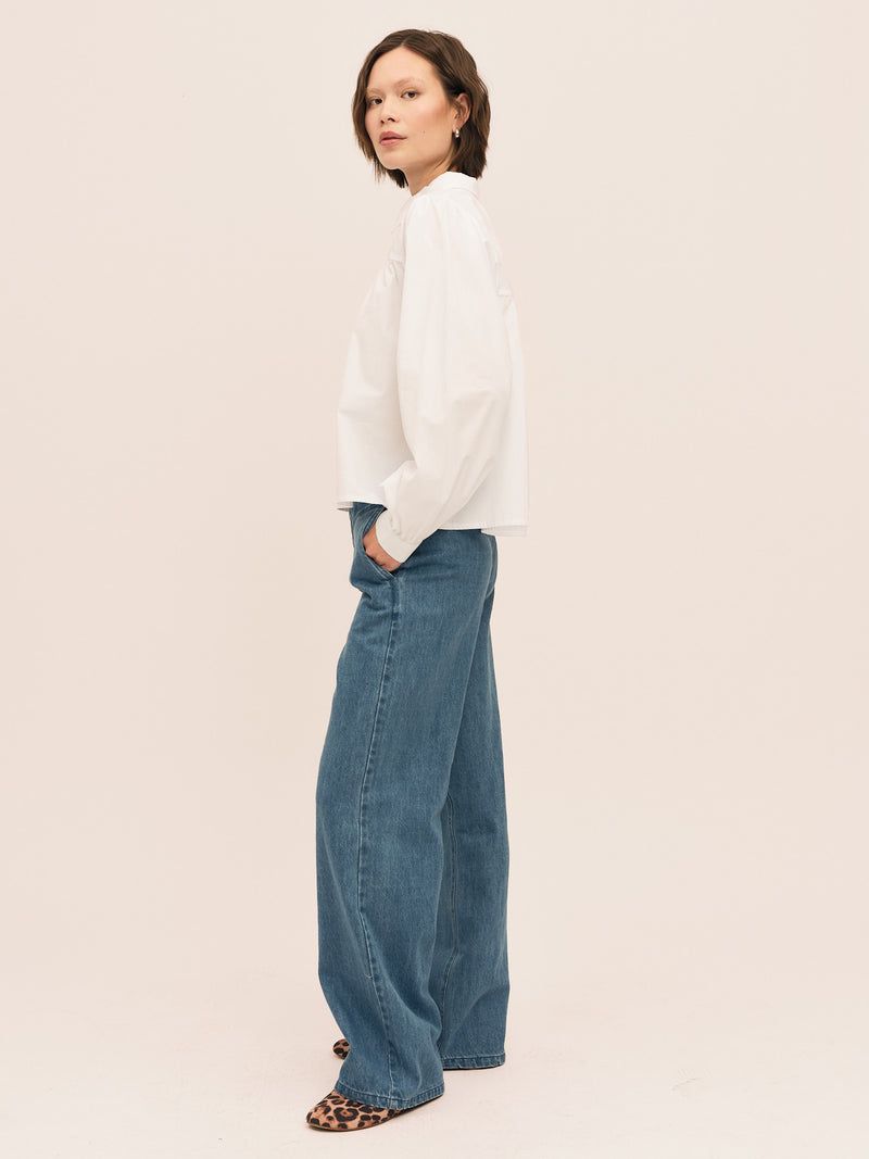 Peyton Button Blouse - Optical White