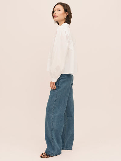 Peyton Button Blouse - Optical White