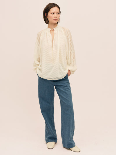 Mimosa Split Blouse - Creme
