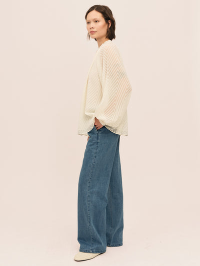 Mimosa Split Blouse - Creme