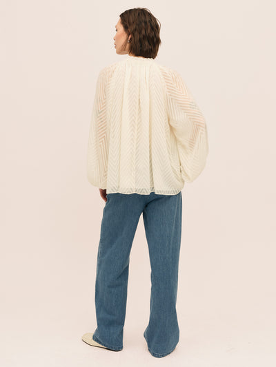 Mimosa Split Blouse - Creme