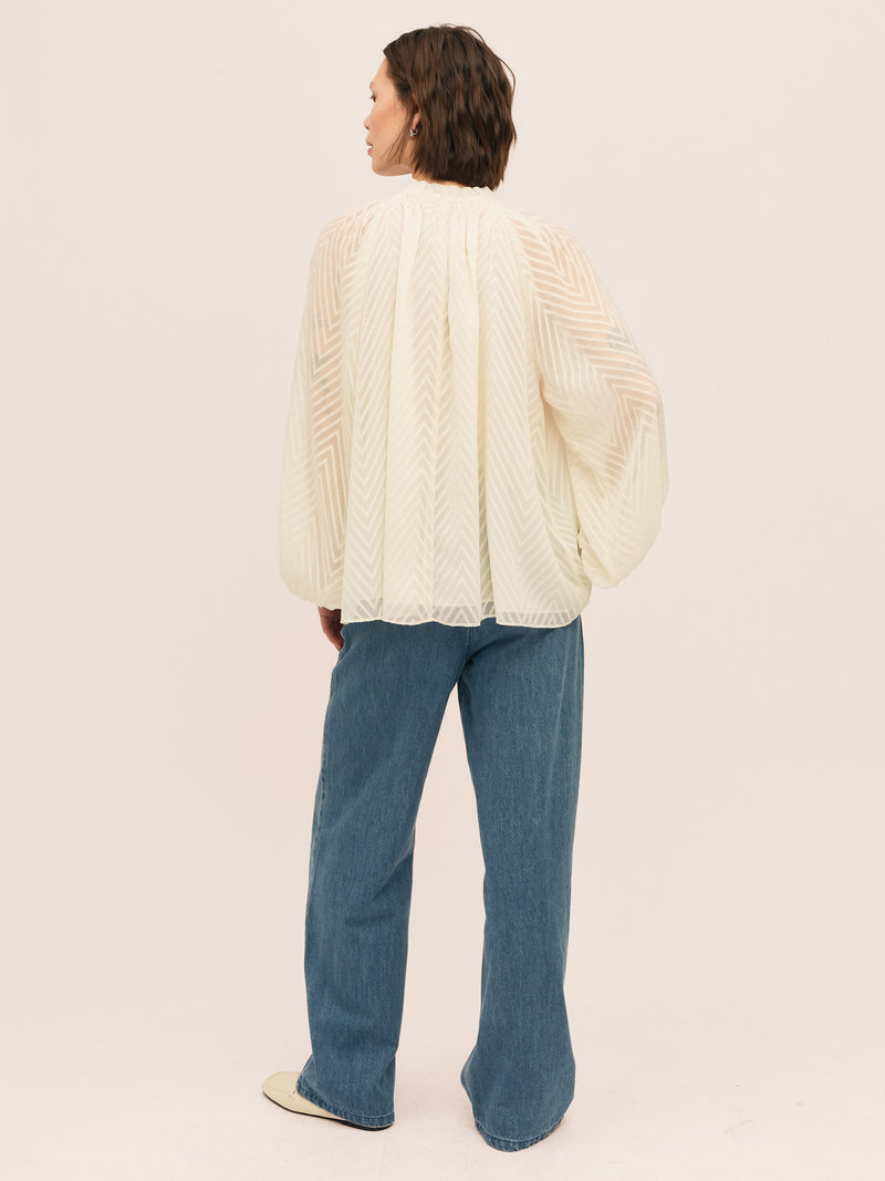 Mimosa Split Blouse - Creme