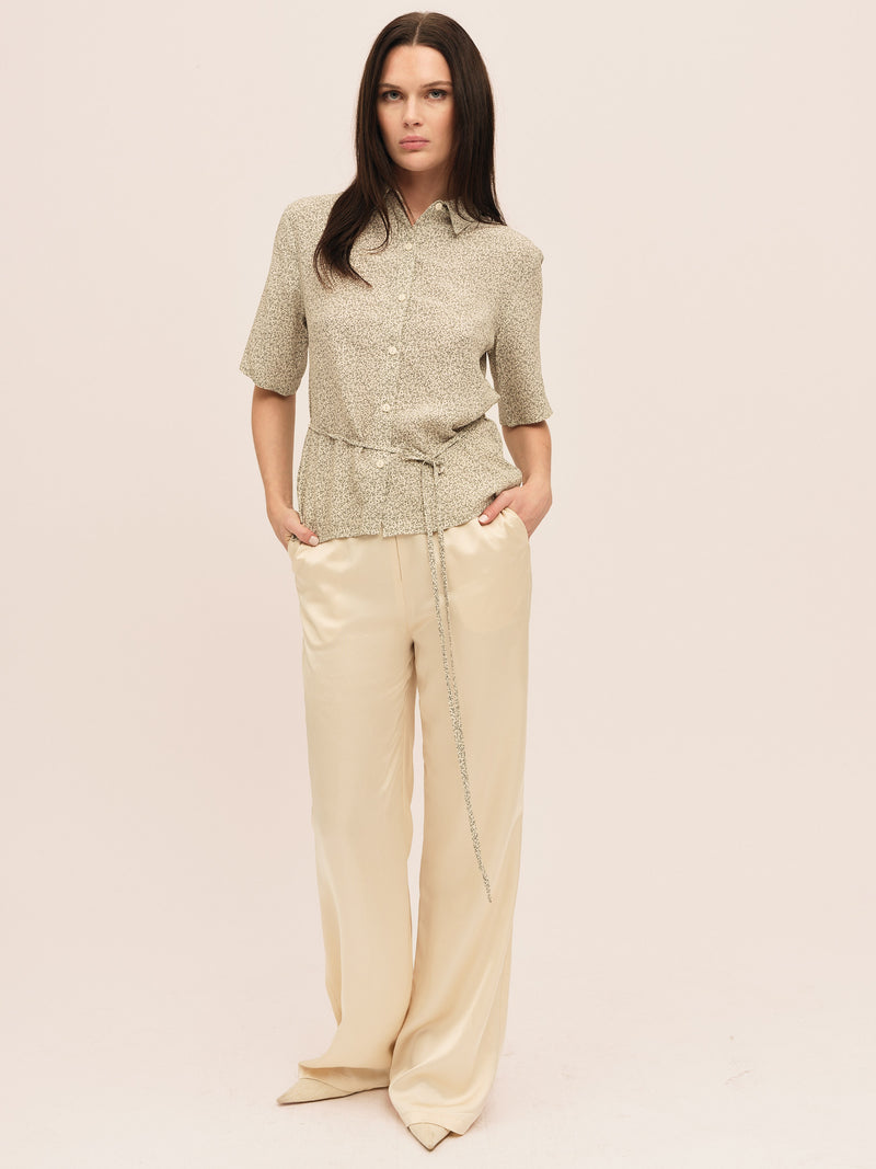 Ellen Shirt - Petite Green Flower