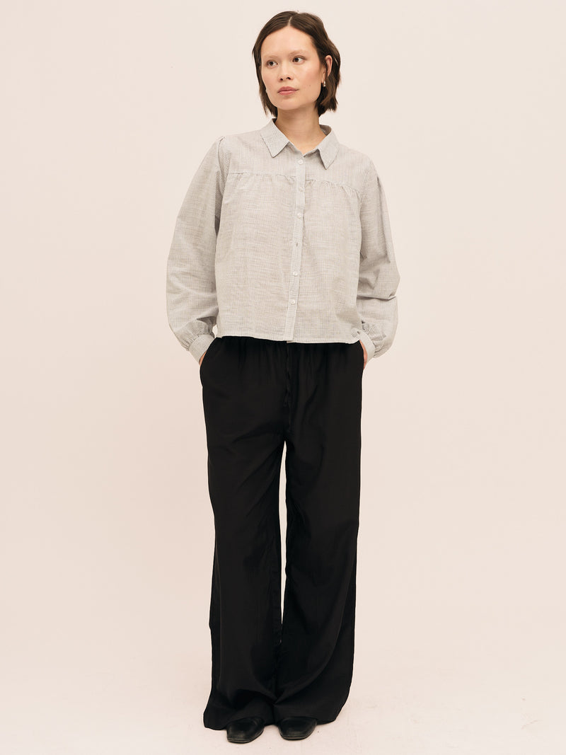 Mai Blouse - Anthracite Stripe