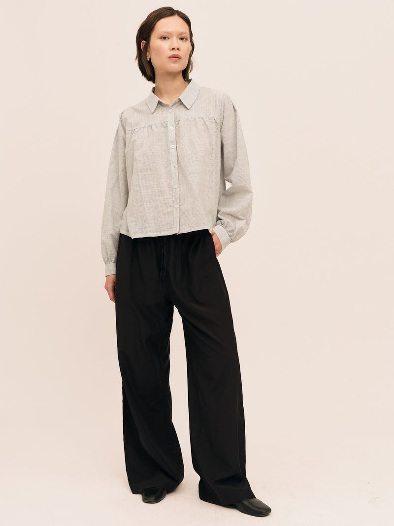 Mai Blouse - Anthracite Stripe