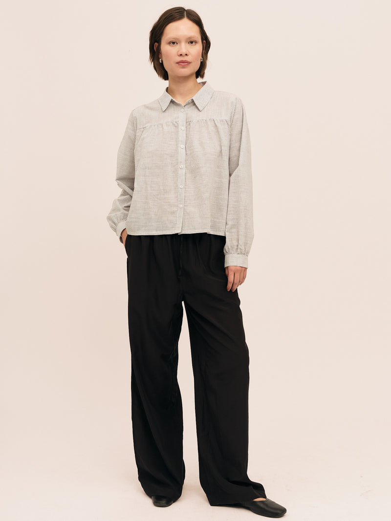 Mai Blouse - Anthracite Stripe