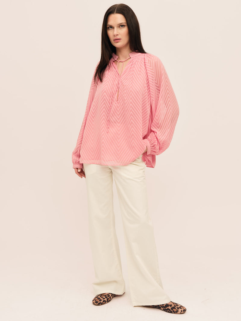 Mimosa Split Blouse - Azela Pink