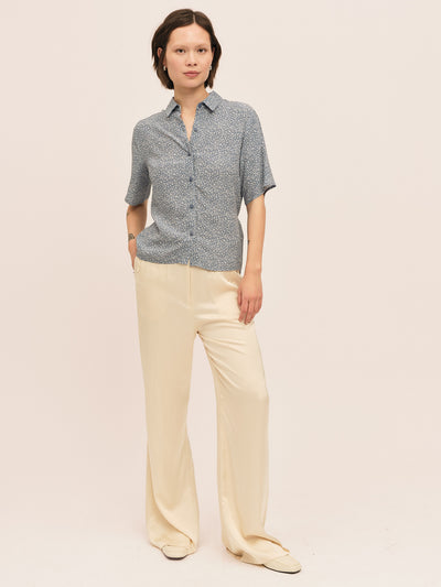 Ellen Shirt - Petite Blue Flower