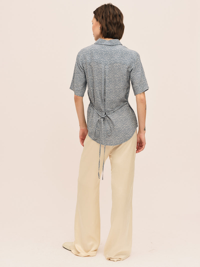 Ellen Shirt - Petite Blue Flower