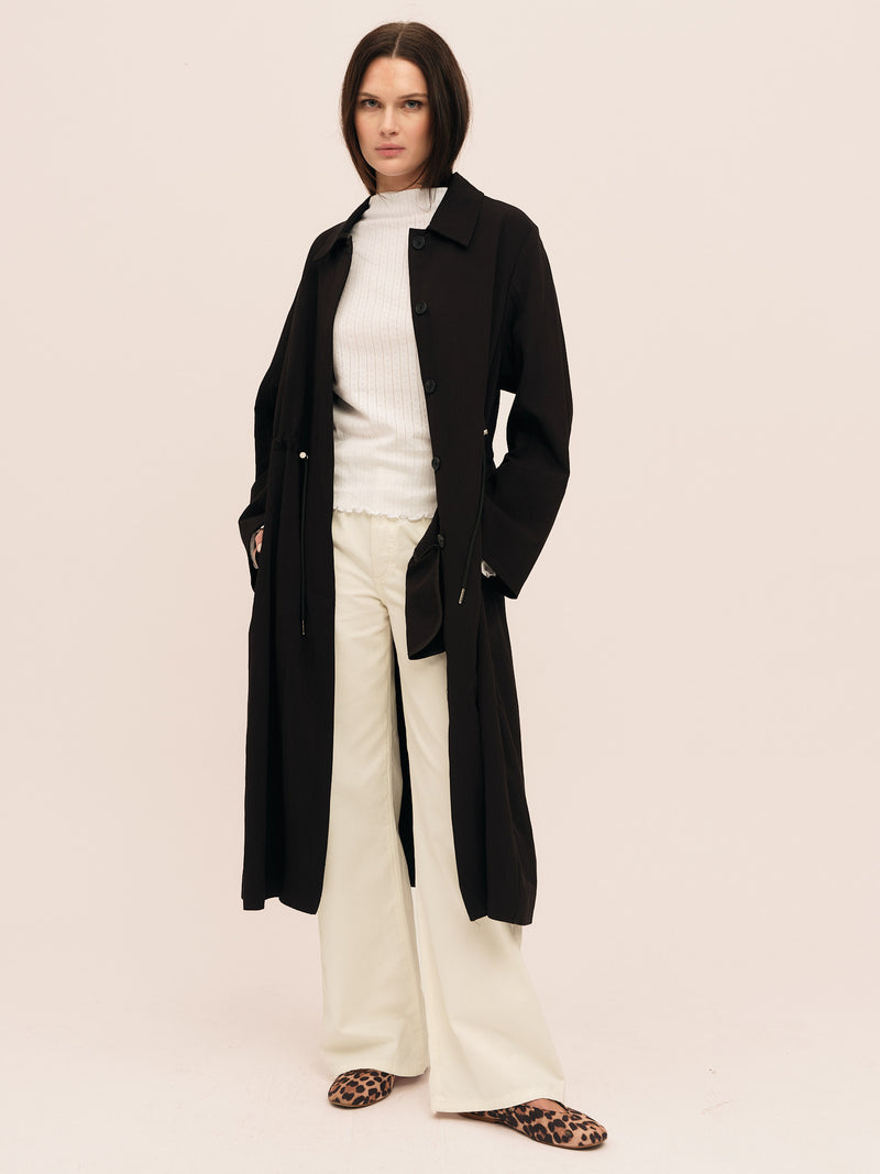 Glint Trench Coat - Black
