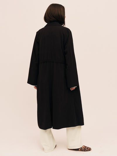 Glint Trench Coat - Black