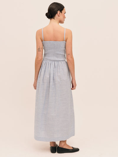 Mai Smock Dress - Lt. Blue Stripe