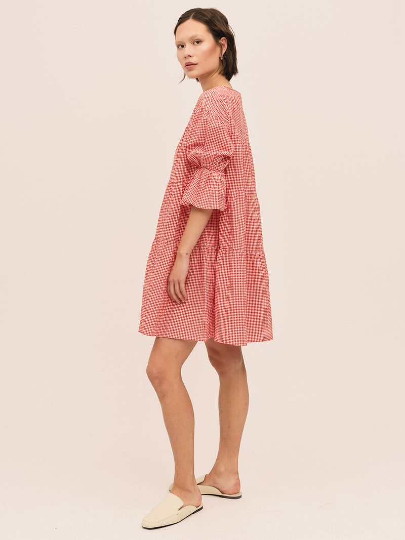 Indiana Dress - Poppy Red Checked