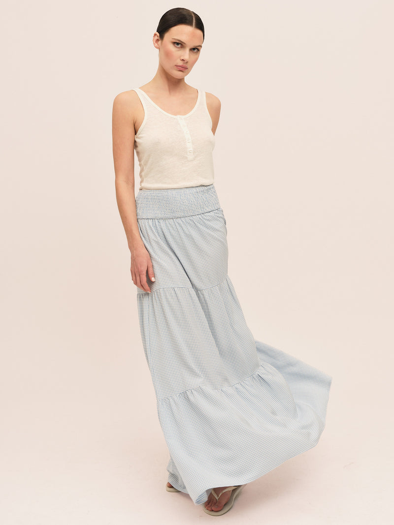 Breeze Button Tank Top - Dream White