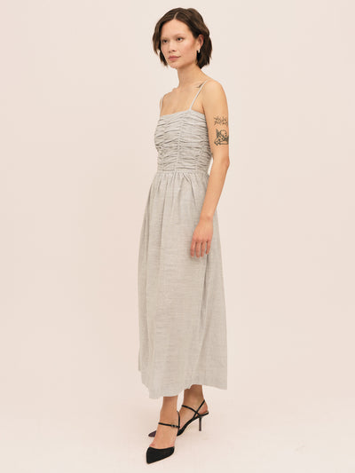 Mai Smock Dress - Anthracite Stripe
