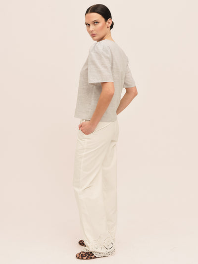 Mai Button Blouse - Anthracite Stripe