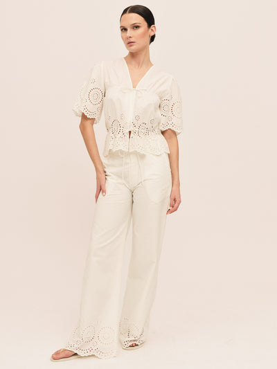 Bea Ribbon Blouse - White