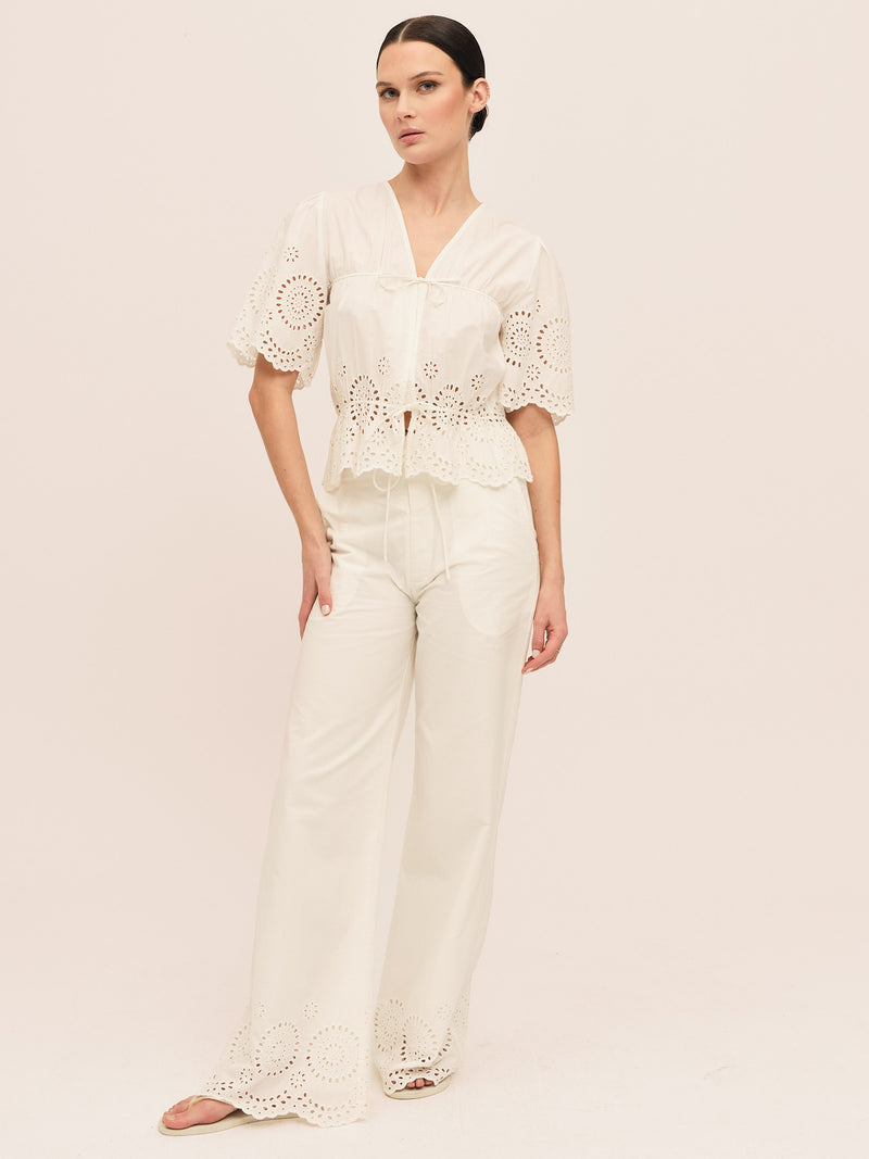 Bea Ribbon Blouse - White