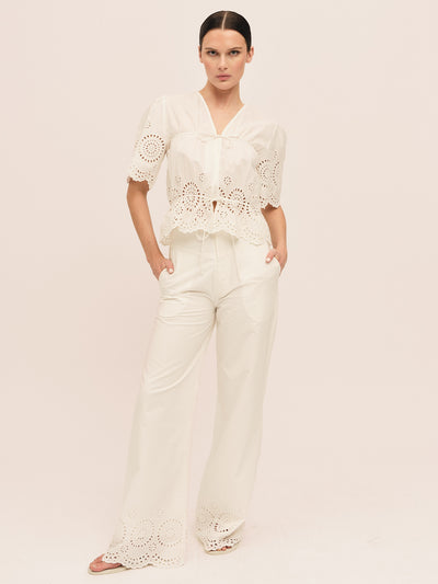 Bea Ribbon Blouse - White