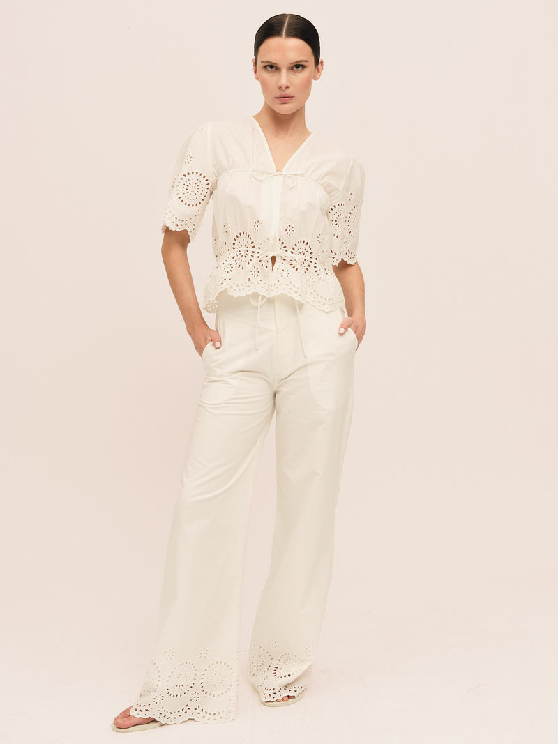 Bea Ribbon Blouse - White