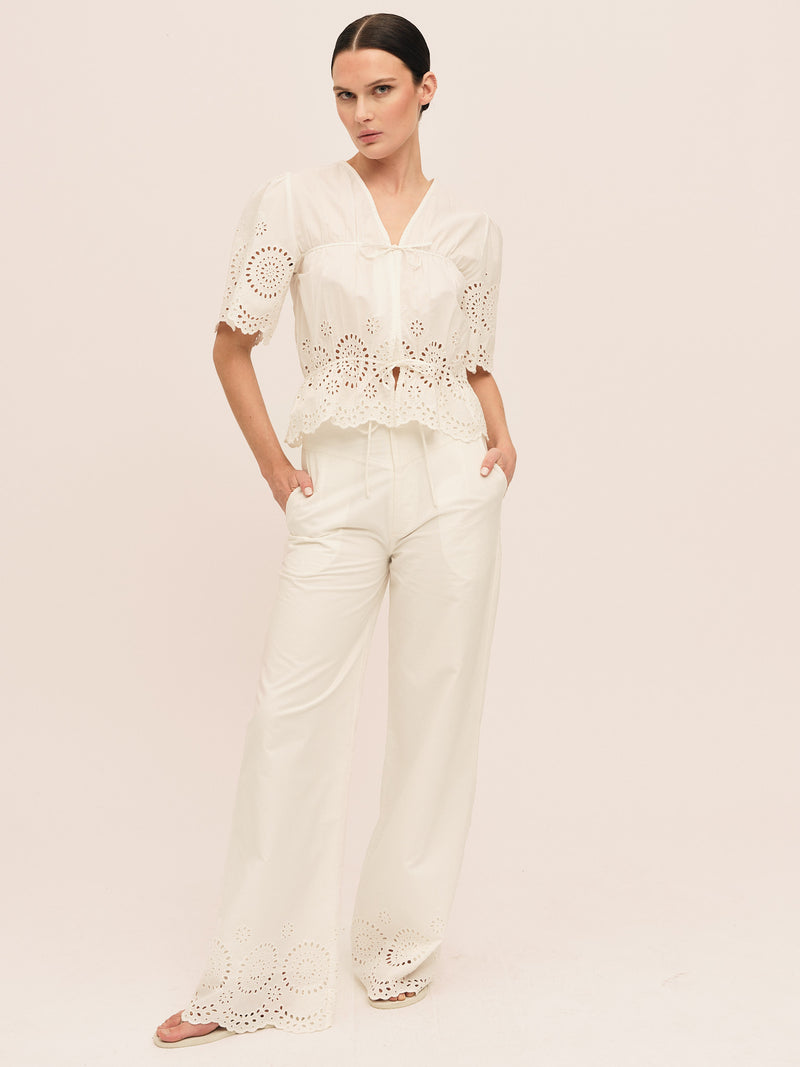 Bea Ribbon Blouse - White