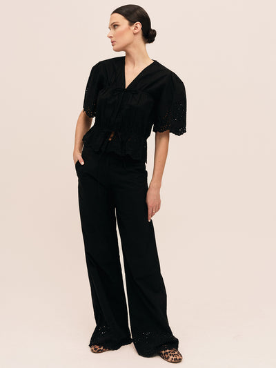 Bea Ribbon Blouse - Black