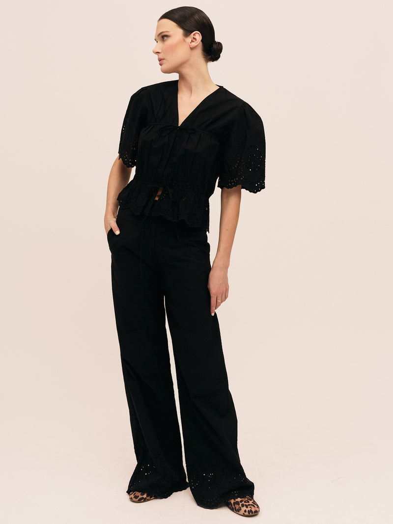 Bea Ribbon Blouse - Black